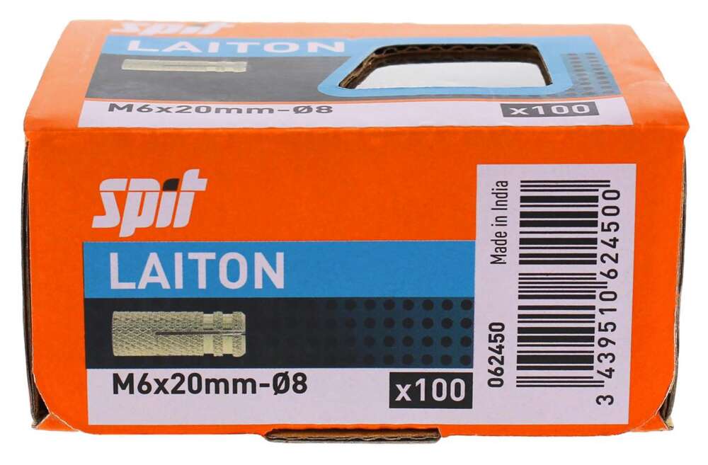 Image du produit CHEVILLE LAITON M6X20 - BTE 100