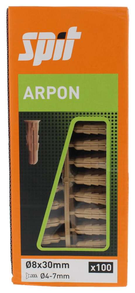 Image du produit CHEVILLE ARPON 8X30 GRAPPE - BTE 100