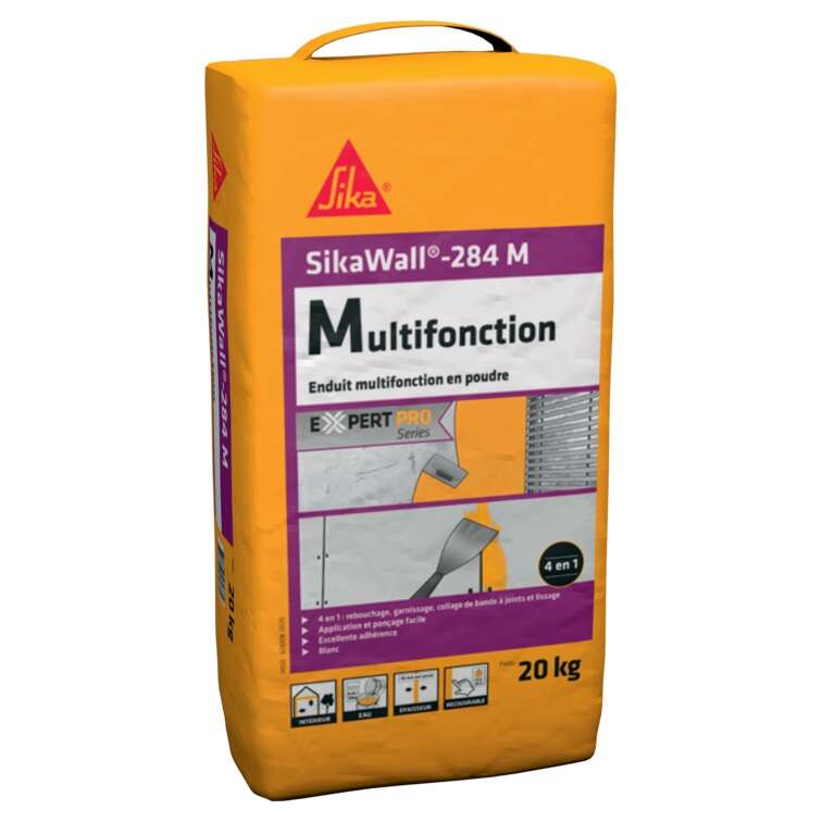 Image du produit SIKAWALL 284 M ENDUIT MULTIFONCTION POUDRE POUR REBOUCHAGE / GARNISSAGE / COLLAGE / LISSAGE MURS INTERIEUR SAC ALU 4KG